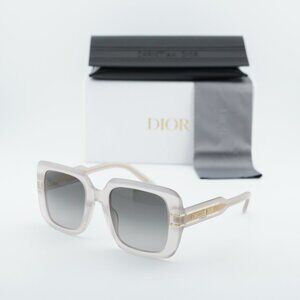 Dior DIORSIGNATURE S11I 78A1 Square Sunglasses - Beige/Smoke